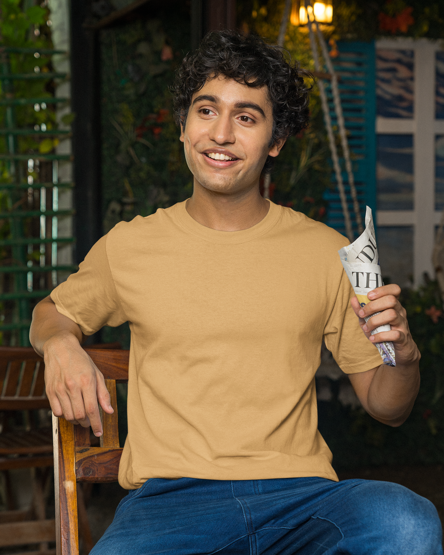 Beige Premium Cotton T-shirt - Solid