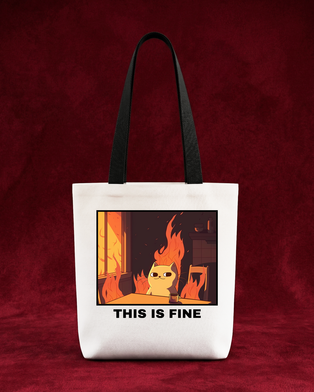 This Is Fine Meme - Premium Tote Bag