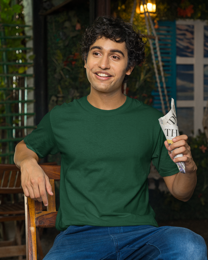 Dark Green Premium Cotton T-shirt - Solid