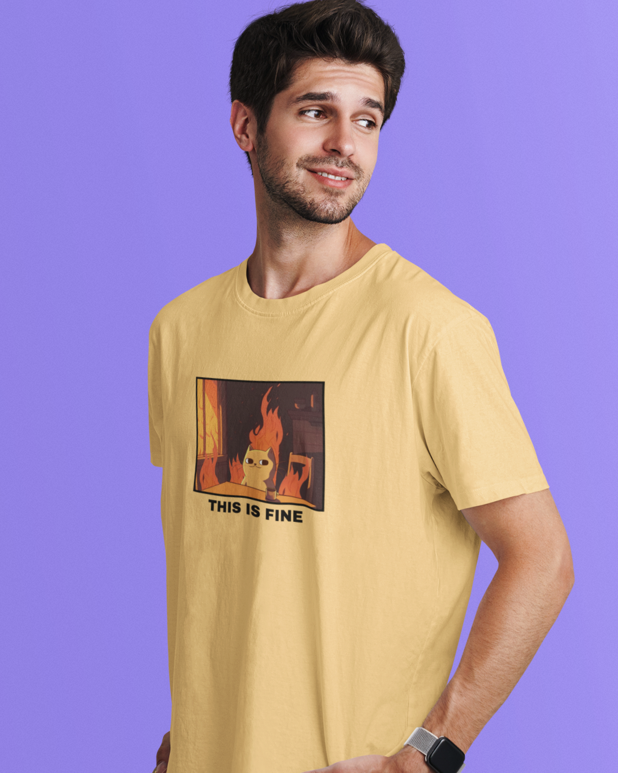 This Is Fine Meme - Printed Tshirt