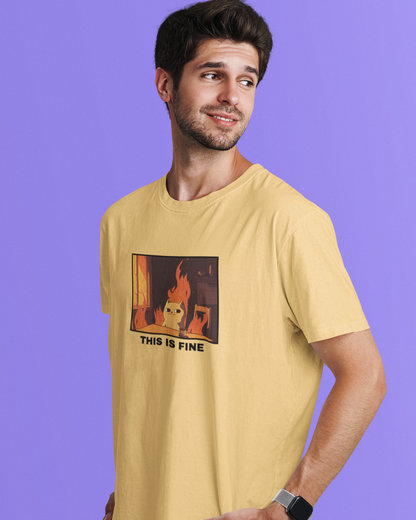 This Is Fine Meme - Printed Tshirt